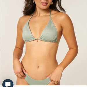 Hollister Women's Shimmer Green Bikini Set